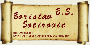 Borislav Sotirović vizit kartica